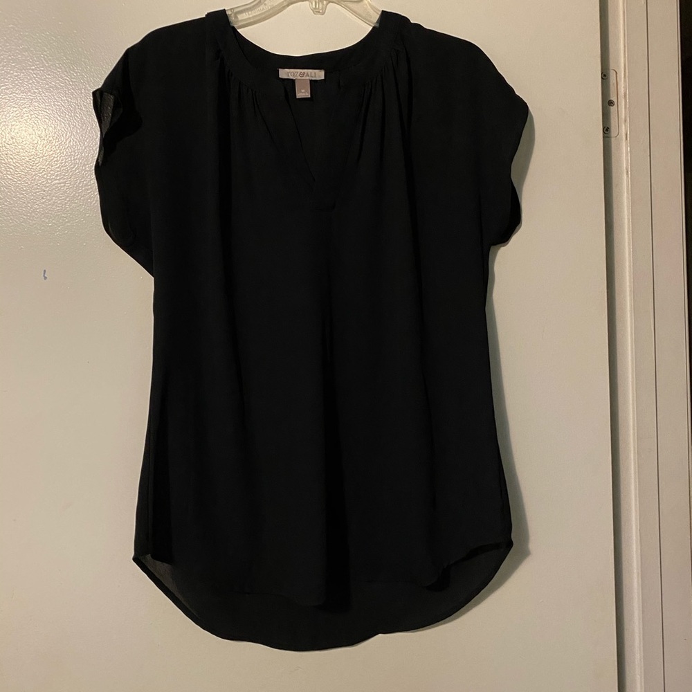 Black V-Neck Blouse